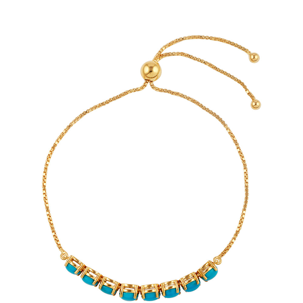 Pozlátený Strieborný Náramok s so Sleeping Beauty Tyrkysom