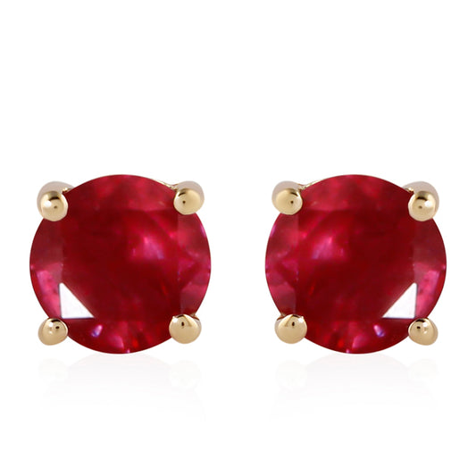 Zlaté Náušnice s Madagaskarským Rubínom
