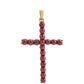 Kríž Pozlátený Strieborný Prívesok s Červená sladkovodná perlou
