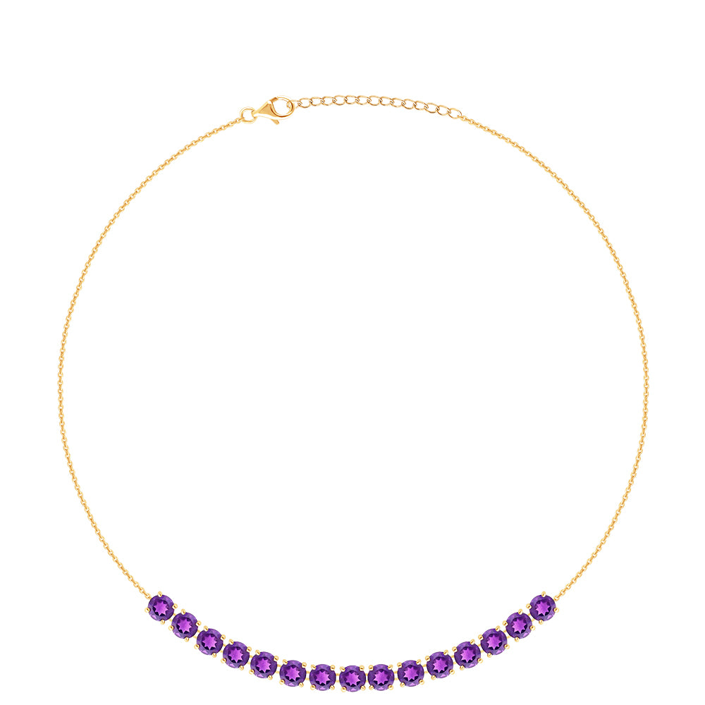 Pozlátený Strieborný Náhrdelník s Marockým Ametystom 1 