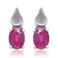 Strieborné Náušnice s Madagaskarským Rubínom