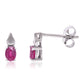 Strieborné Náušnice s Madagaskarským Rubínom