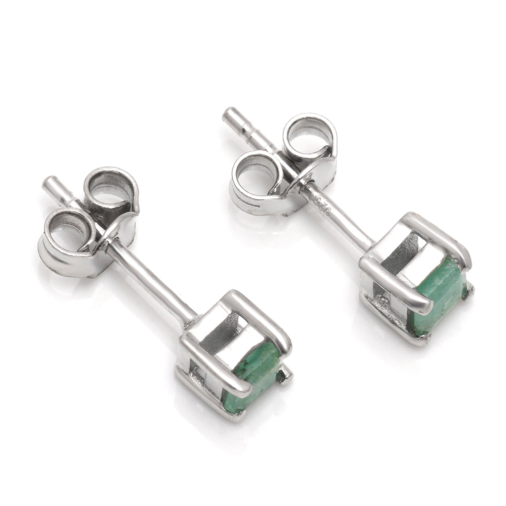 Strieborné Náušnice s Brazílskym Smaragdom 4 