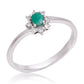 Strieborný Prsteň s Brazílskym Smaragdom a Bielym Topásom
