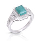 Strieborný Prsteň s Brazílskym Smaragdom a Bielym Topásom