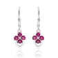 Strieborné Náušnice s Madagaskarským Rubínom a Bielym Topásom