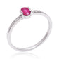 Strieborný Prsteň s Madagaskarským Rubínom a Bielym Topásom