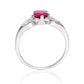 Strieborný Prsteň s Madagaskarským Rubínom a Bielym Topásom
