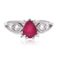 Strieborný Prsteň s Madagaskarským Rubínom a Bielym Topásom
