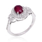 Strieborný Prsteň s Madagaskarským Rubínom a Bielym Topásom