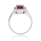 Strieborný Prsteň s Madagaskarským Rubínom a Bielym Topásom