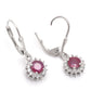 Strieborné Náušnice s Madagaskarským Rubínom a Bielym Topásom