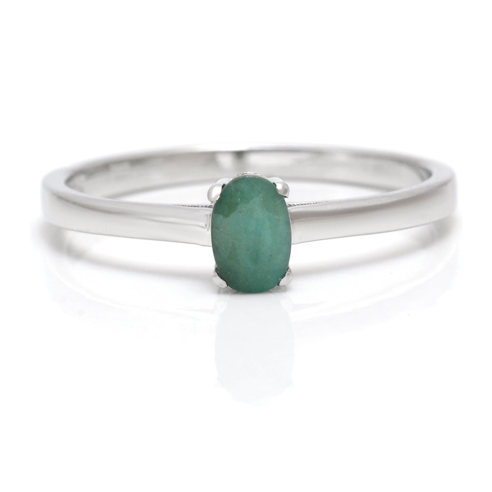 Strieborný Prsteň s Brazílskym Smaragdom 1 