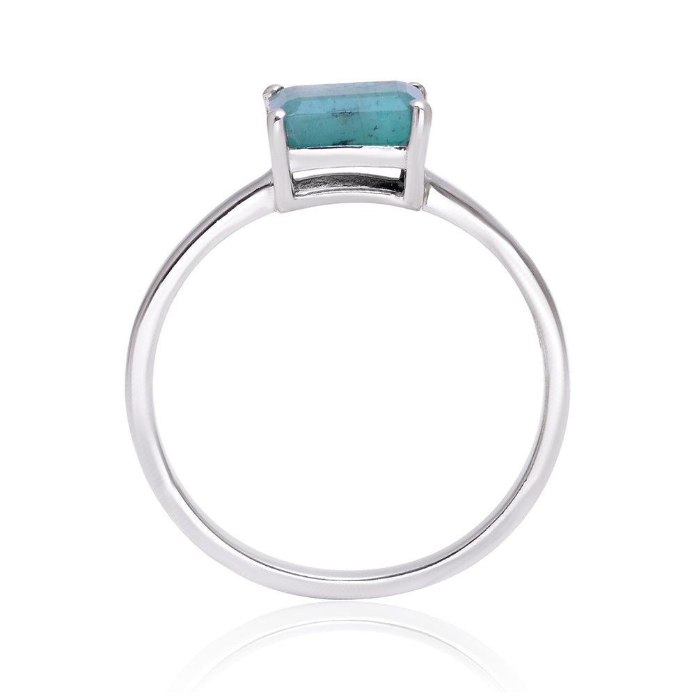 Strieborný Prsteň s Brazílskym Smaragdom 2 