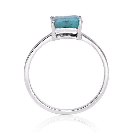 Strieborný Prsteň s Brazílskym Smaragdom