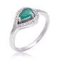 Strieborný Prsteň s Brazílskym Smaragdom a Bielym Topásom
