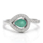 Strieborný Prsteň s Brazílskym Smaragdom a Bielym Topásom