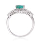 Strieborný Prsteň s Brazílskym Smaragdom a Bielym Topásom