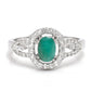 Strieborný Prsteň s Brazílskym Smaragdom a Bielym Topásom