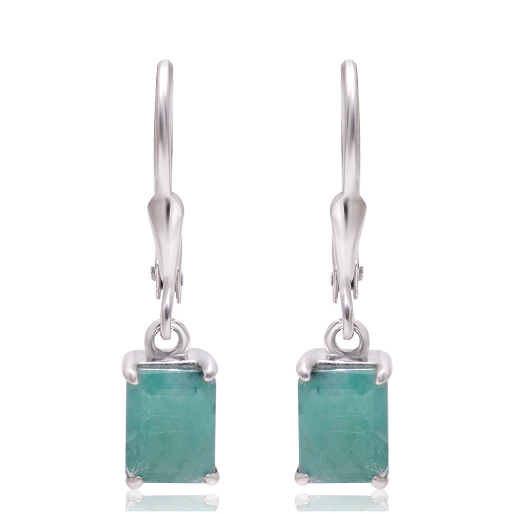 Strieborné Náušnice s Brazílskym Smaragdom 4 