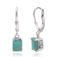 Strieborné Náušnice s Brazílskym Smaragdom