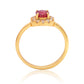 Pozlátený Strieborný Prsteň s Madagaskarským Rubínom a Bielym Topásom