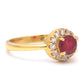 Pozlátený Strieborný Prsteň s Madagaskarským Rubínom a Bielym Topásom