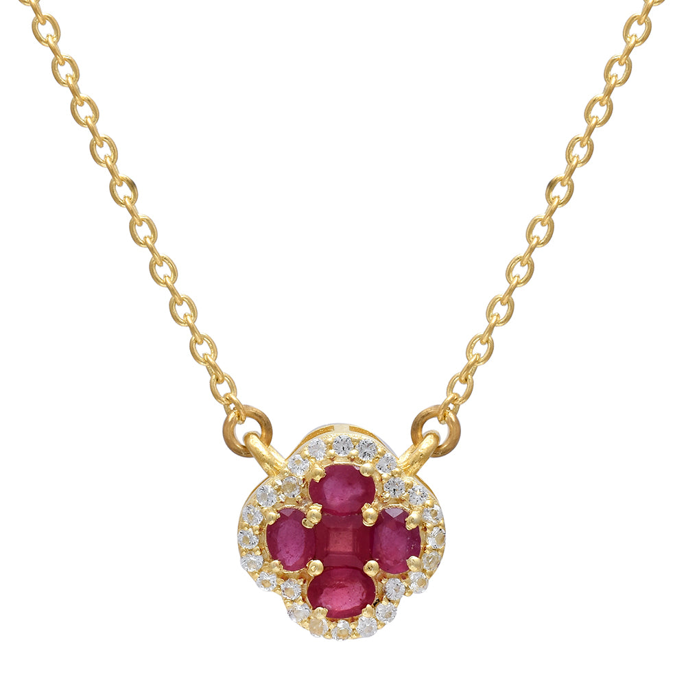 Pozlátený Strieborný Náhrdelník s Madagaskarským Rubínom 1 