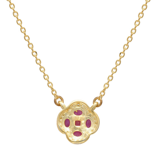 Pozlátený Strieborný Náhrdelník s Madagaskarským Rubínom