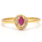 Pozlátený Strieborný Prsteň s Madagaskarským Rubínom a Bielym Topásom