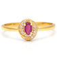 Pozlátený Strieborný Prsteň s Madagaskarským Rubínom a Bielym Topásom