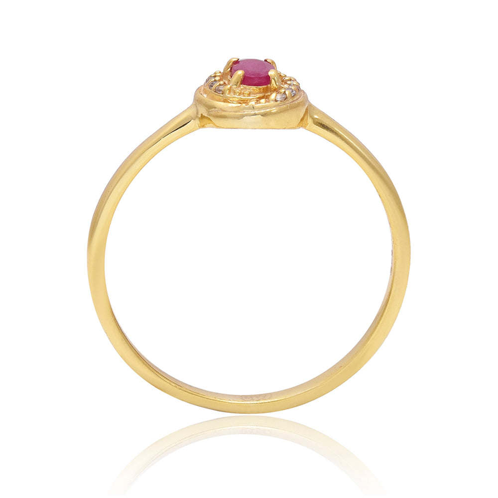 Pozlátený Strieborný Prsteň s Madagaskarským Rubínom a Bielym Topásom 8 