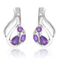 Pozlátené Strieborné Náušnice s Marockým Ametystom