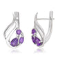 Pozlátené Strieborné Náušnice s Marockým Ametystom