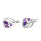 Pozlátené Strieborné Náušnice s Marockým Ametystom