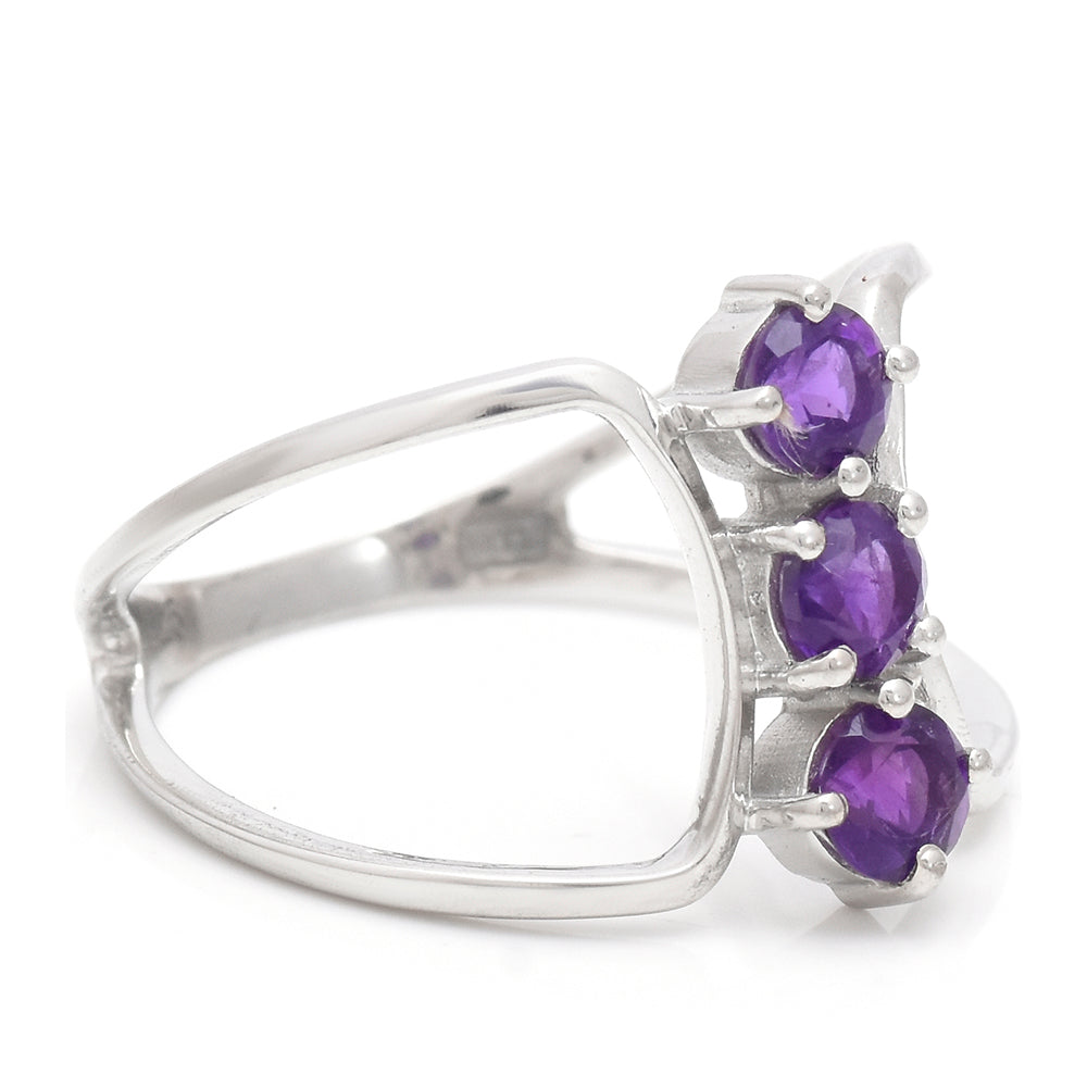 Pozlátený Strieborný Prsteň s Marockým Ametystom