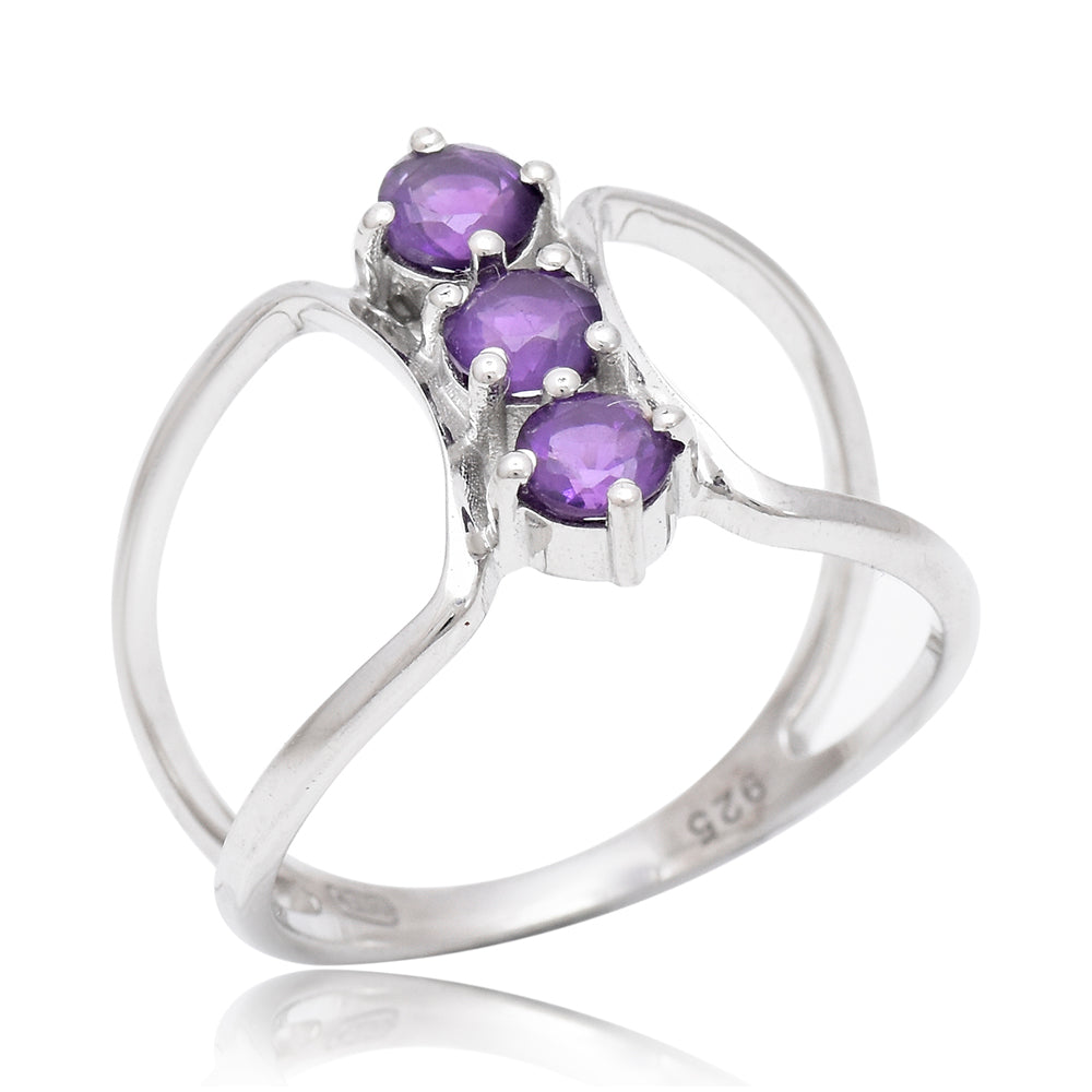 Pozlátený Strieborný Prsteň s Marockým Ametystom 1 