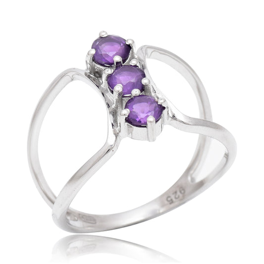 Pozlátený Strieborný Prsteň s Marockým Ametystom