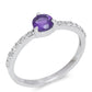 Pozlátený Strieborný Prsteň s Marockým Ametystom a Bielym Topásom