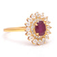 Pozlátený Strieborný Prsteň s Madagaskarským Rubínom a Bielym Topásom