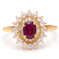 Pozlátený Strieborný Prsteň s Madagaskarským Rubínom a Bielym Topásom