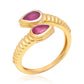 Pozlátený Strieborný Prsteň s Madagaskarským Rubínom