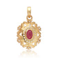 Pozlátený Strieborný Prívesok s Madagaskarským Rubínom a Bielym Topásom