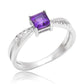 Strieborný Prsteň s Marockým Ametystom a Bielym Topásom