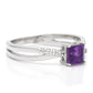 Strieborný Prsteň s Marockým Ametystom a Bielym Topásom