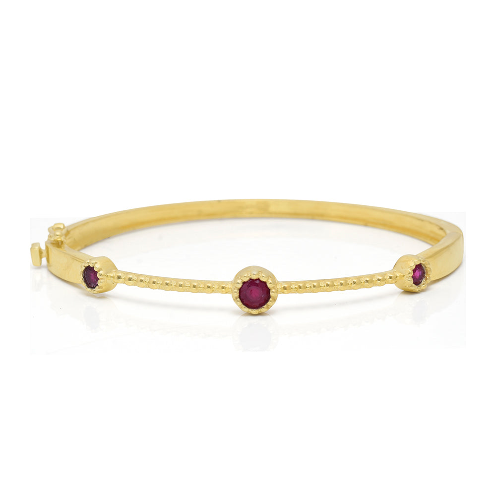 Pozlátený Strieborný Náramok s Madagaskarským Rubínom