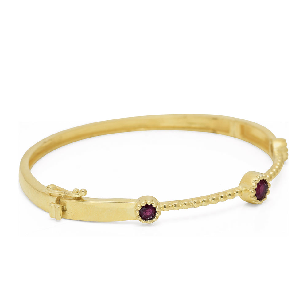 Pozlátený Strieborný Náramok s Madagaskarským Rubínom 4 