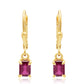 Pozlátené Strieborné Náušnice s Madagaskarským Rubínom