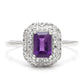 Strieborný Prsteň s Marockým Ametystom a Bielym Topásom