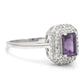 Strieborný Prsteň s Marockým Ametystom a Bielym Topásom